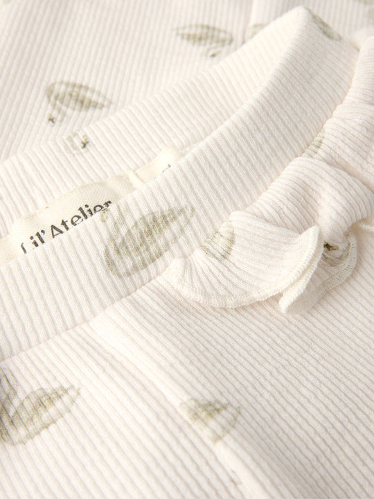 Lil' Atelier Baby GAVO EFI SLIM LEGGING NOOS - Pastel Parchment | SWAN - Torgunns Barneklær AS