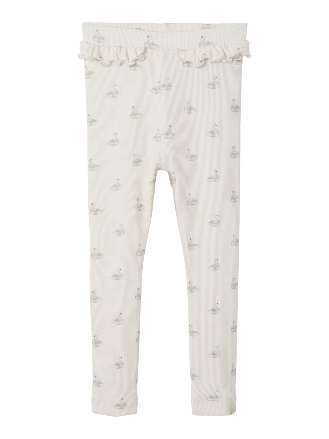 Lil' Atelier Mini GAVO EFI SLIM LEGGING NOOS - Pastel Parchment | SWAN - Torgunns Barneklær AS