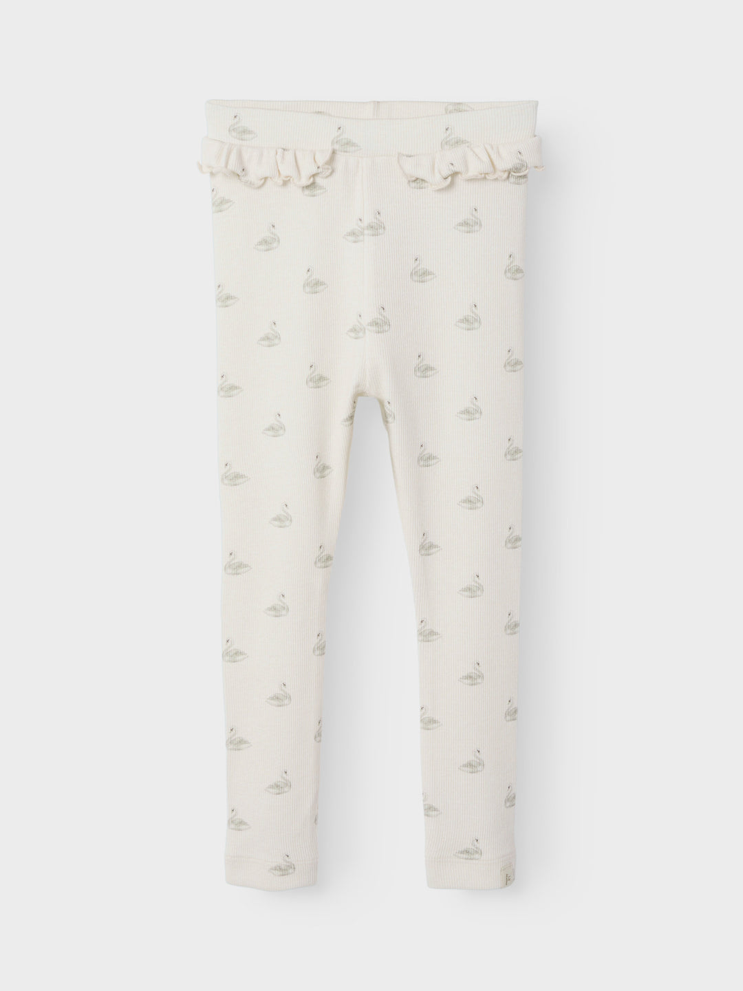 Lil' Atelier Mini GAVO EFI SLIM LEGGING NOOS - Pastel Parchment | SWAN - Torgunns Barneklær AS