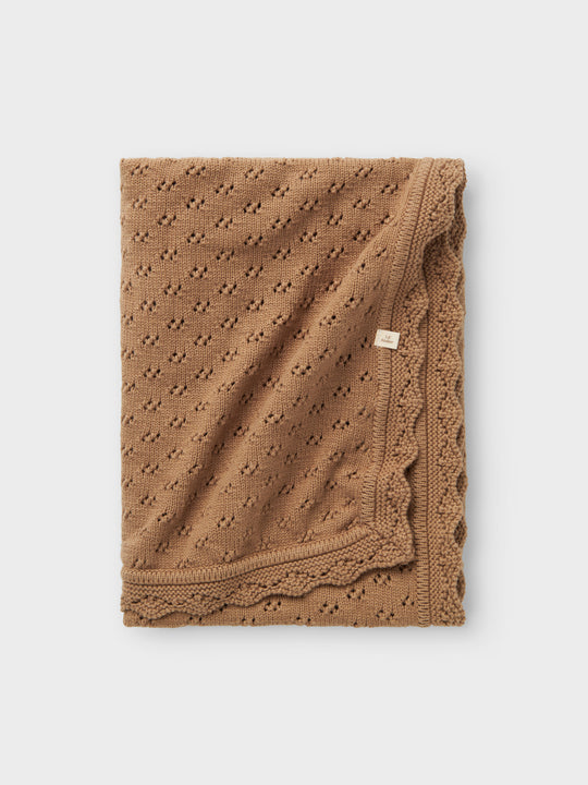 Lil' Atelier Baby NILIO KNIT BLANKET - Sepia Tint - Torgunns Barneklær AS
