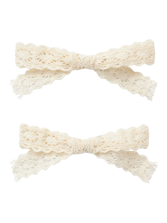 Lil' Atelier Mini LOLA 2 PK HAIR CLIPS - Turtledove - Torgunns Barneklær AS