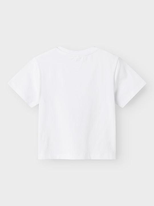 name it mini LEOANJA SS NREG TOP - Bright White - Torgunns Barneklær AS