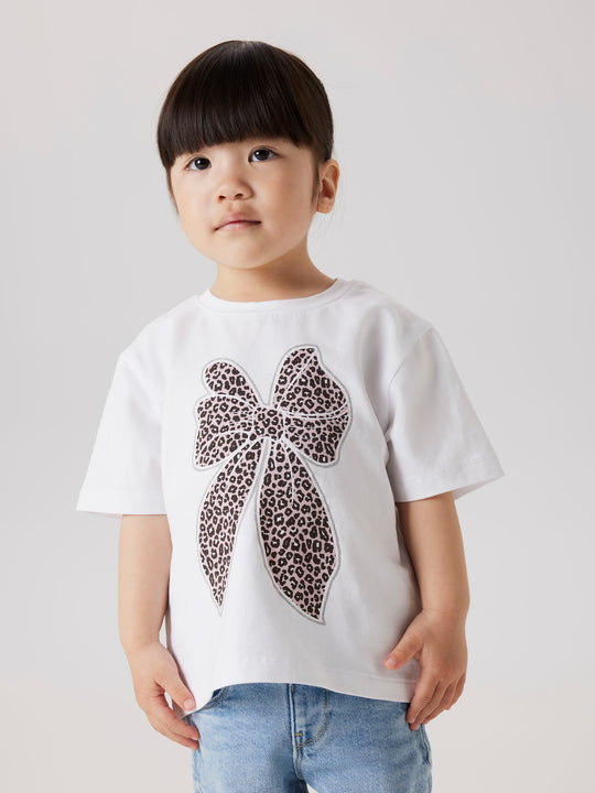 name it mini LEOANJA SS NREG TOP - Bright White - Torgunns Barneklær AS