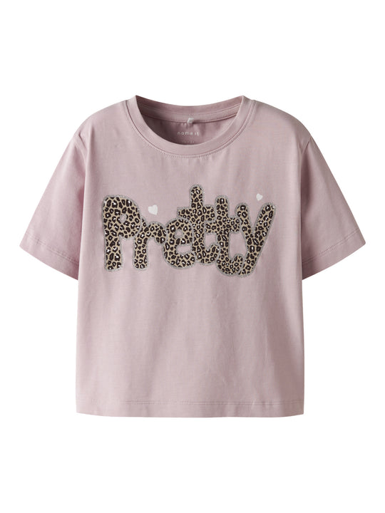name it mini LEOANJA SS NREG TOP - Burnished Lilac - Torgunns Barneklær AS