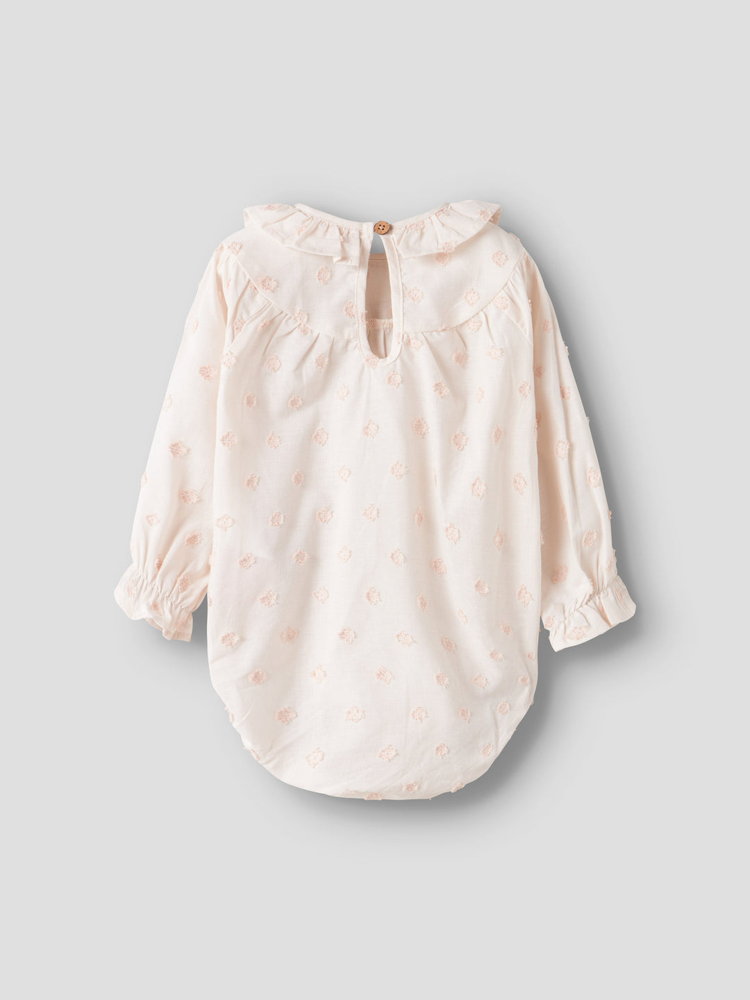 Lil' Atelier Baby NETHE LS LOOSE ROMPER - Pastel Parchment - Torgunns Barneklær AS