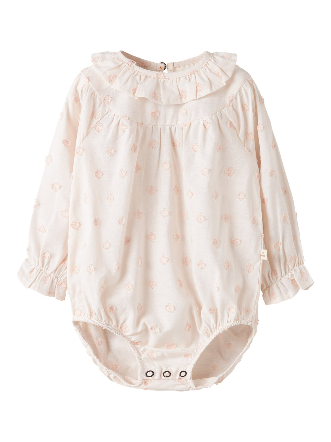 Lil' Atelier Baby NETHE LS LOOSE ROMPER - Pastel Parchment - Torgunns Barneklær AS