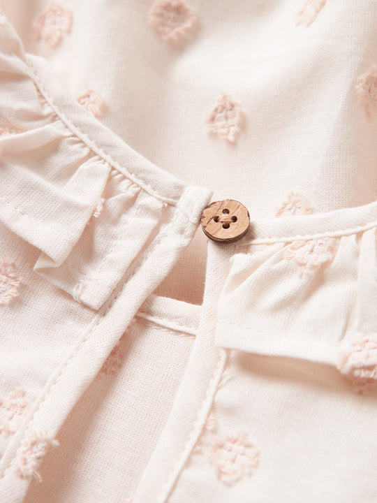 Lil' Atelier Baby NETHE LS LOOSE ROMPER - Pastel Parchment - Torgunns Barneklær AS