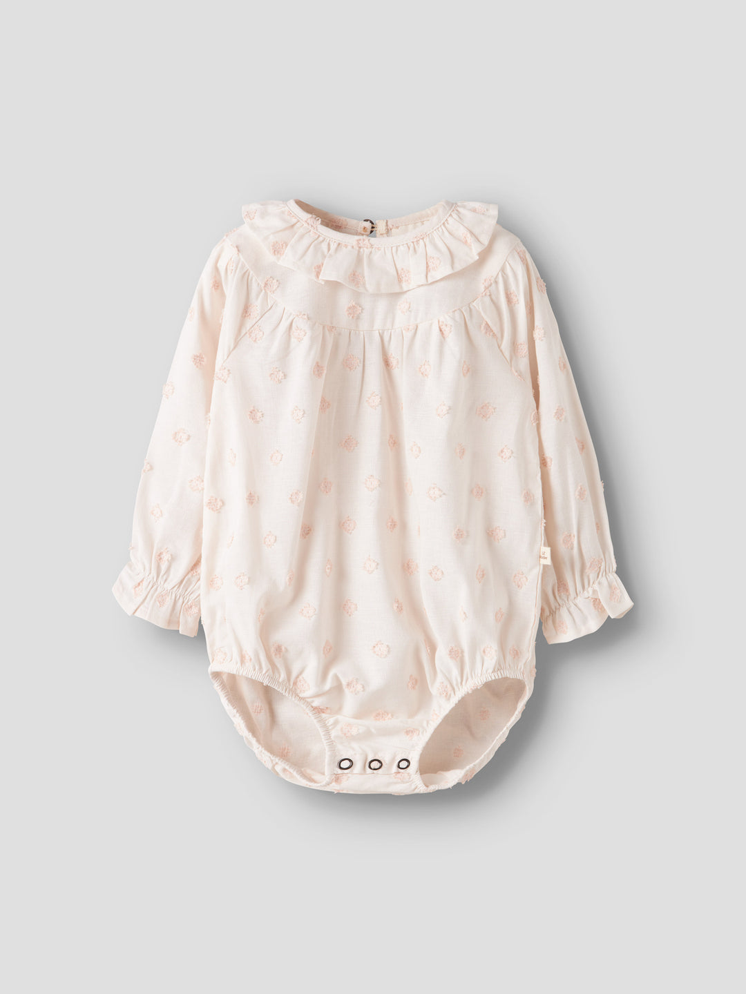 Lil' Atelier Baby NETHE LS LOOSE ROMPER - Pastel Parchment - Torgunns Barneklær AS