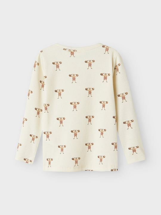 Lil' Atelier Mini LAVO ENK LS SLIM TOP - Turtledove | STRONG MAN - Torgunns Barneklær AS
