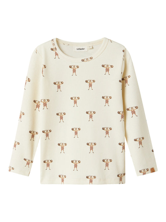 Lil' Atelier Mini LAVO ENK LS SLIM TOP - Turtledove | STRONG MAN - Torgunns Barneklær AS