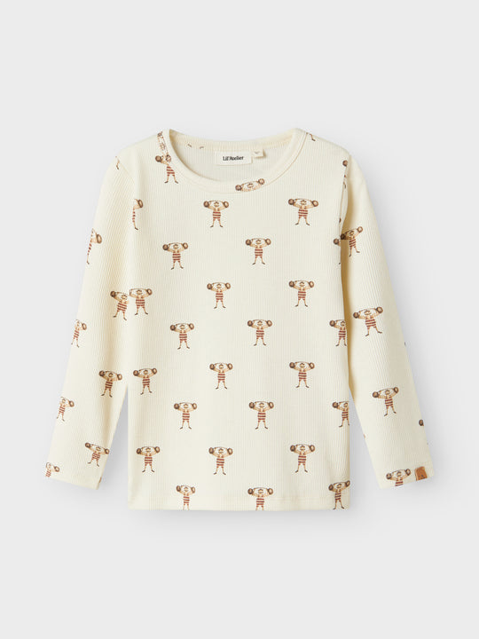 Lil' Atelier Mini LAVO ENK LS SLIM TOP - Turtledove | STRONG MAN - Torgunns Barneklær AS