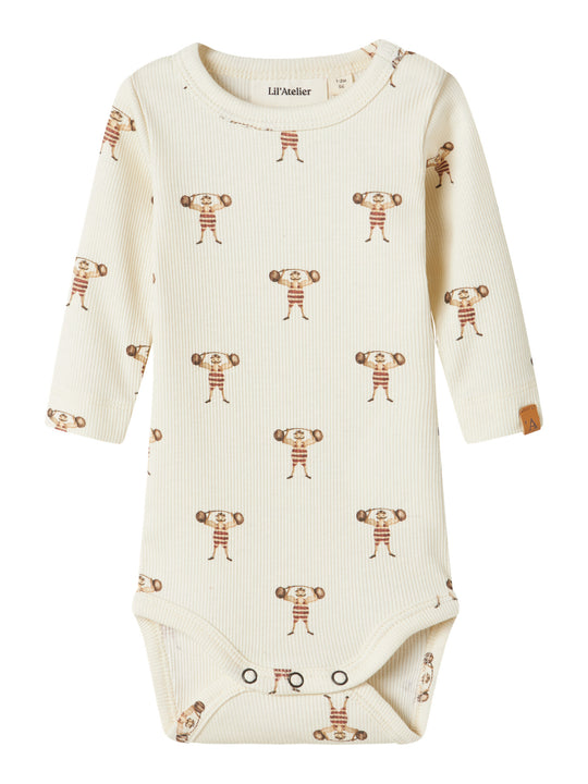 Lil' Atelier Baby LAVO ENK LS SLIM BODY - Turtledove | STRONG MAN - Torgunns Barneklær AS