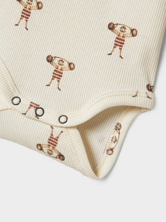 Lil' Atelier Baby LAVO ENK LS SLIM BODY - Turtledove | STRONG MAN - Torgunns Barneklær AS