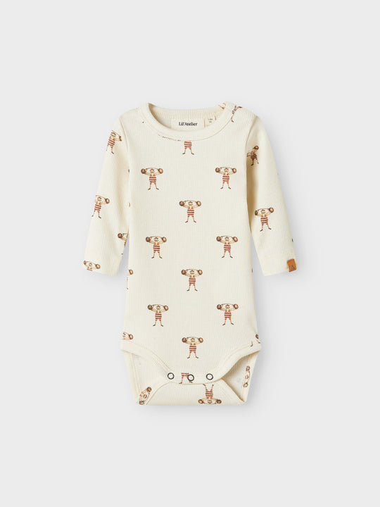 Lil' Atelier Baby LAVO ENK LS SLIM BODY - Turtledove | STRONG MAN - Torgunns Barneklær AS