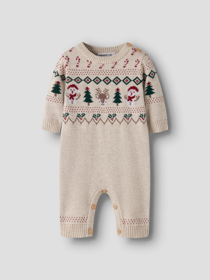 name it baby RALKO strikkedress - Peyote Melange | Snømann