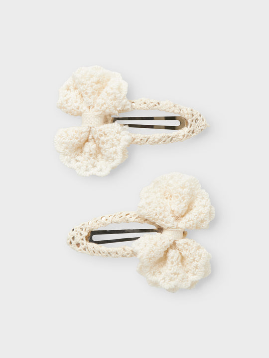 name it mini OLENA 2PK HAIRCLIP - Cloud Dancer - Torgunns Barneklær AS