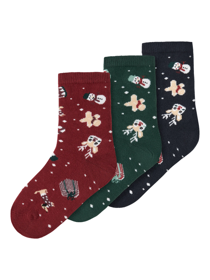 name it mini VISMAS 3-pk sokker