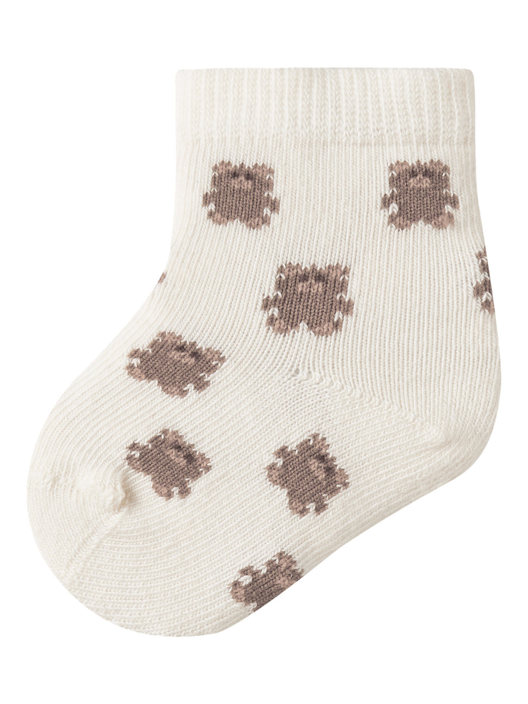 Lil' Atelier BABY ROSSA DIR SOCK - Turtledove | Teddybear - Torgunns Barneklær AS