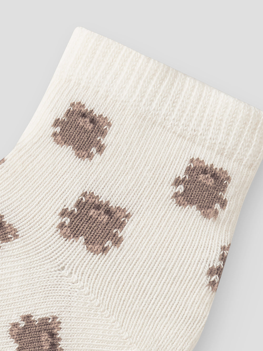 Lil' Atelier BABY ROSSA DIR SOCK - Turtledove | Teddybear - Torgunns Barneklær AS
