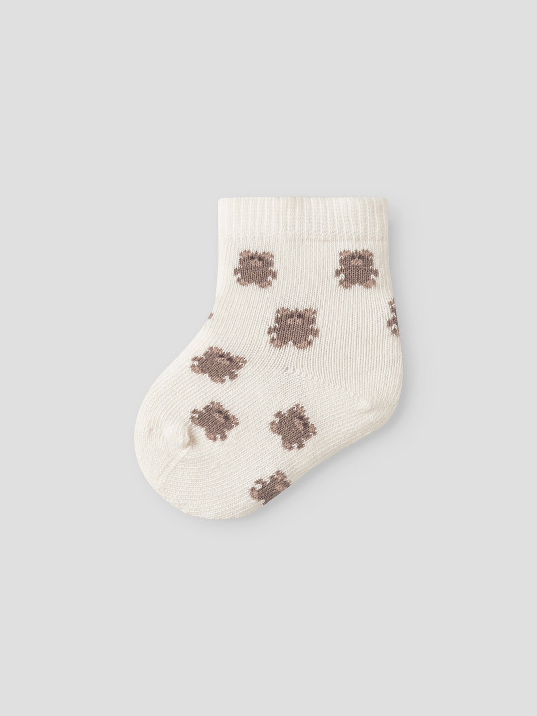 Lil' Atelier BABY ROSSA DIR SOCK - Turtledove | Teddybear - Torgunns Barneklær AS