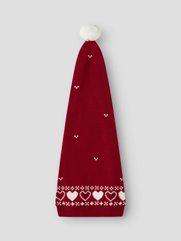 name it mini RISMAS strikket nisselue - Red Dahlia | Hjerter