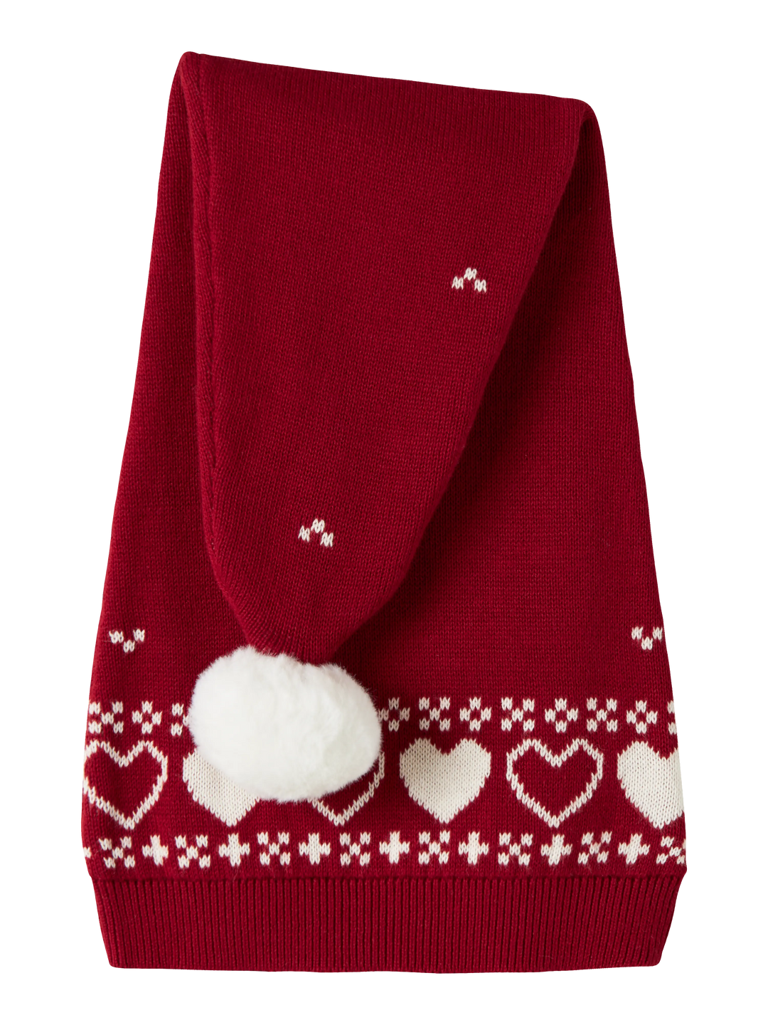 name it mini RISMAS strikket nisselue - Red Dahlia | Hjerter