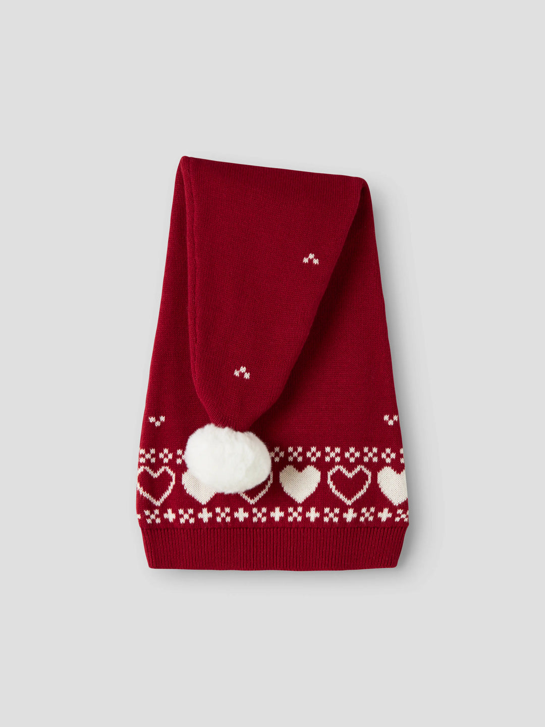 name it mini RISMAS strikket nisselue - Red Dahlia | Hjerter