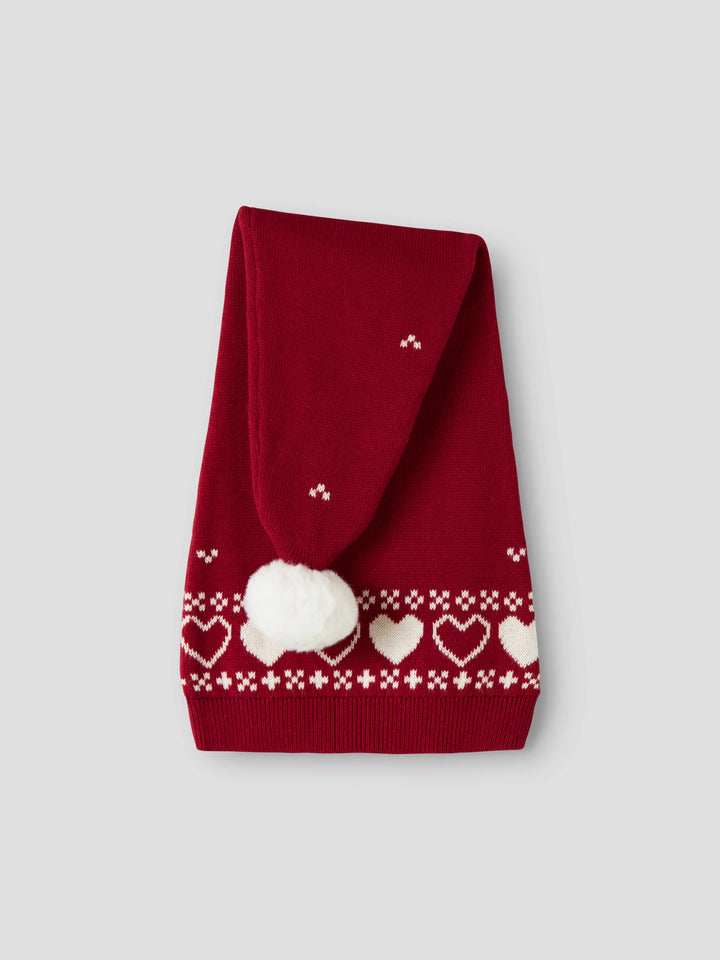 name it mini RISMAS strikket nisselue - Red Dahlia | Hjerter