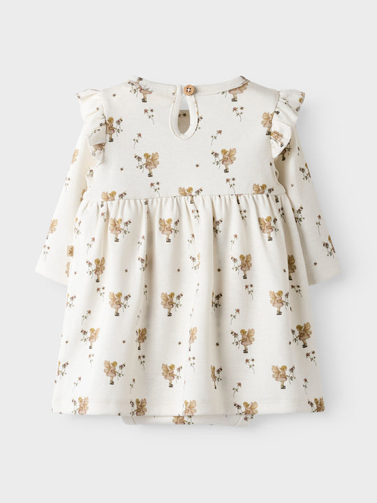 Lil' Atelier Baby LAYO ENK LS BODY DRESS - Coconut Milk | FAIRY - Torgunns Barneklær AS