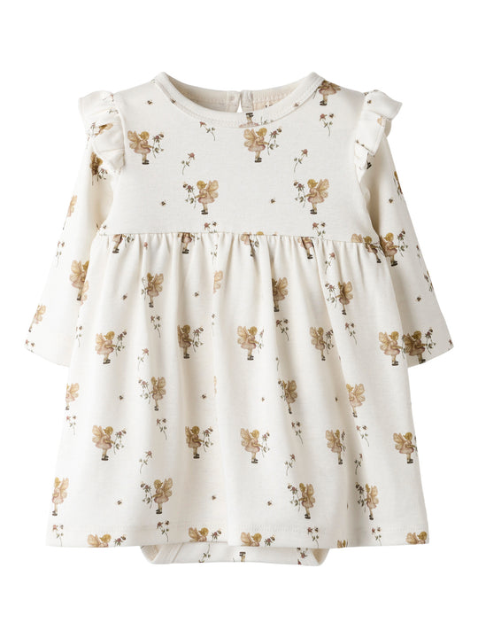 Lil' Atelier Baby LAYO ENK LS BODY DRESS - Coconut Milk | FAIRY - Torgunns Barneklær AS