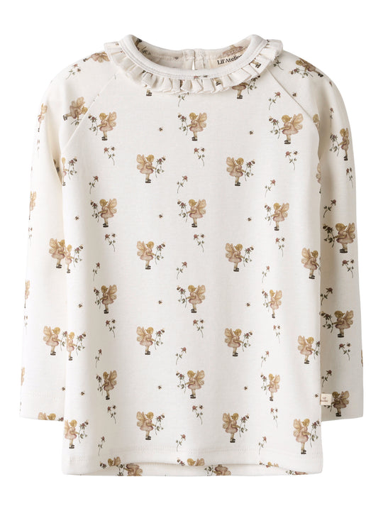 Lil' Atelier Mini LAYO LOA LS SLIM TOP - Coconut Milk | FAIRY - Torgunns Barneklær AS
