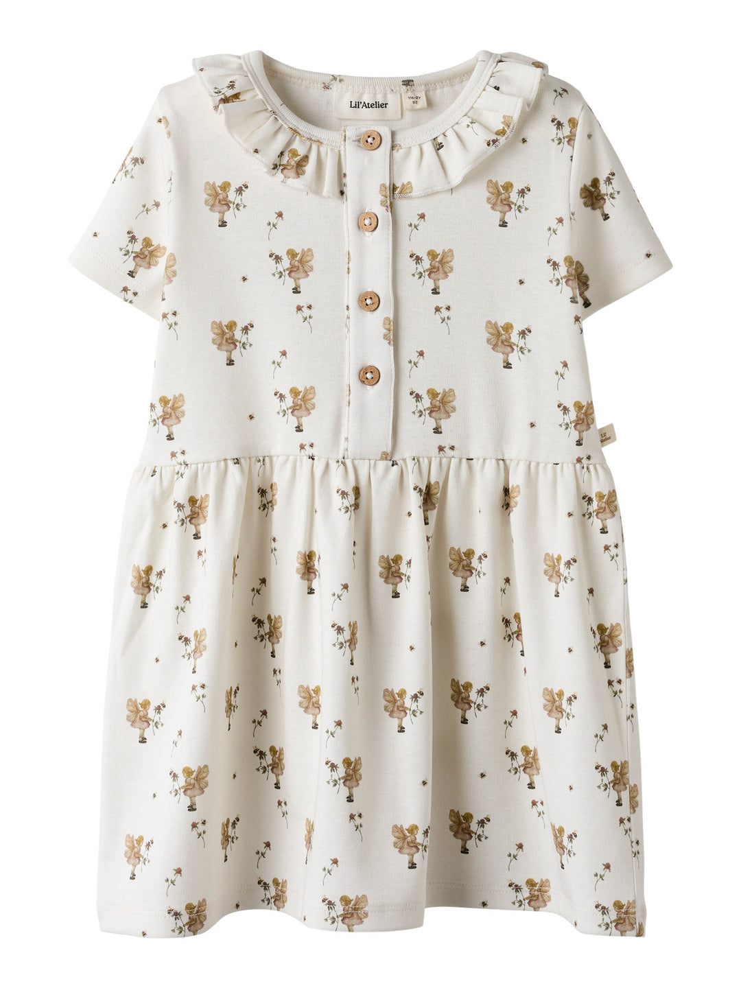Lil' Atelier Mini LAYO LOA SS DRESS - Coconut Milk | FAIRY - Torgunns Barneklær AS