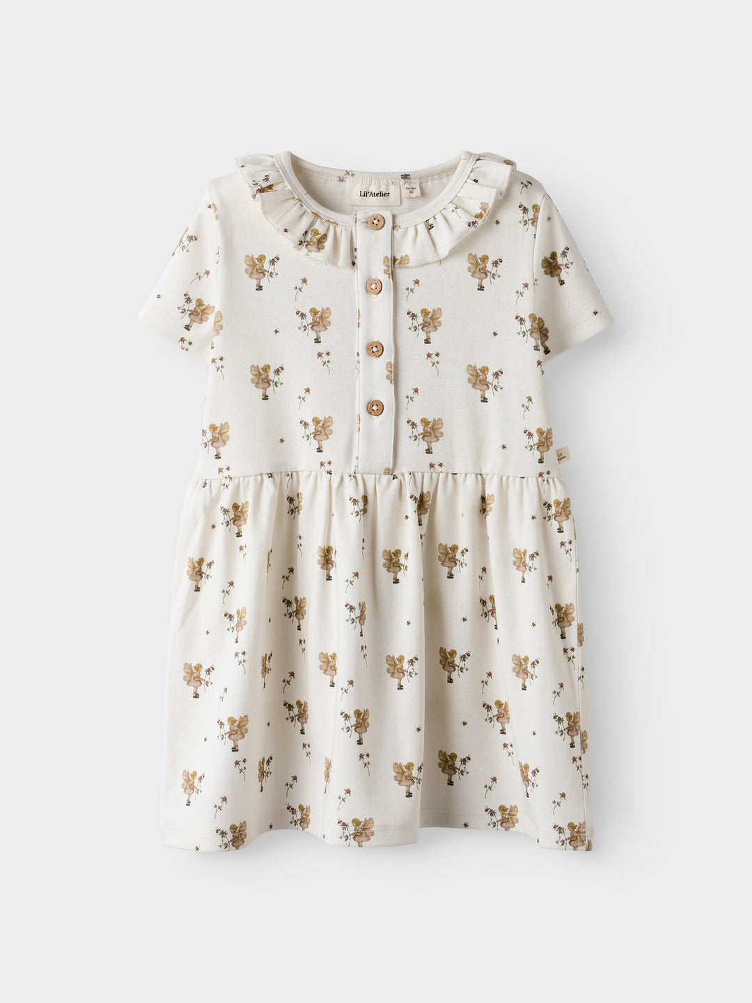 Lil' Atelier Mini LAYO LOA SS DRESS - Coconut Milk | FAIRY - Torgunns Barneklær AS