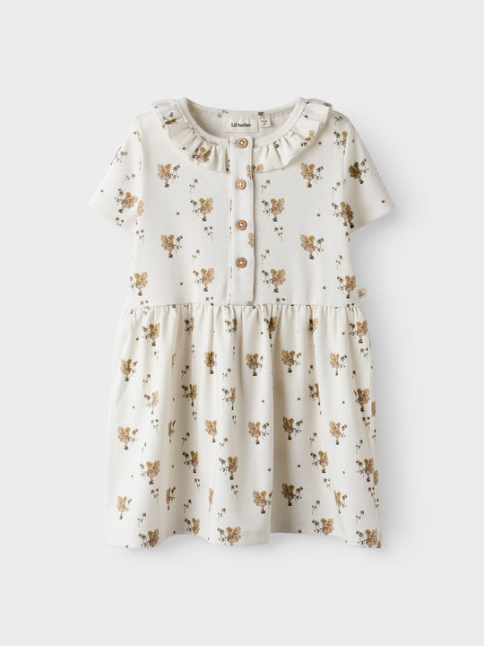 Lil' Atelier Mini LAYO LOA SS DRESS - Coconut Milk | FAIRY - Torgunns Barneklær AS