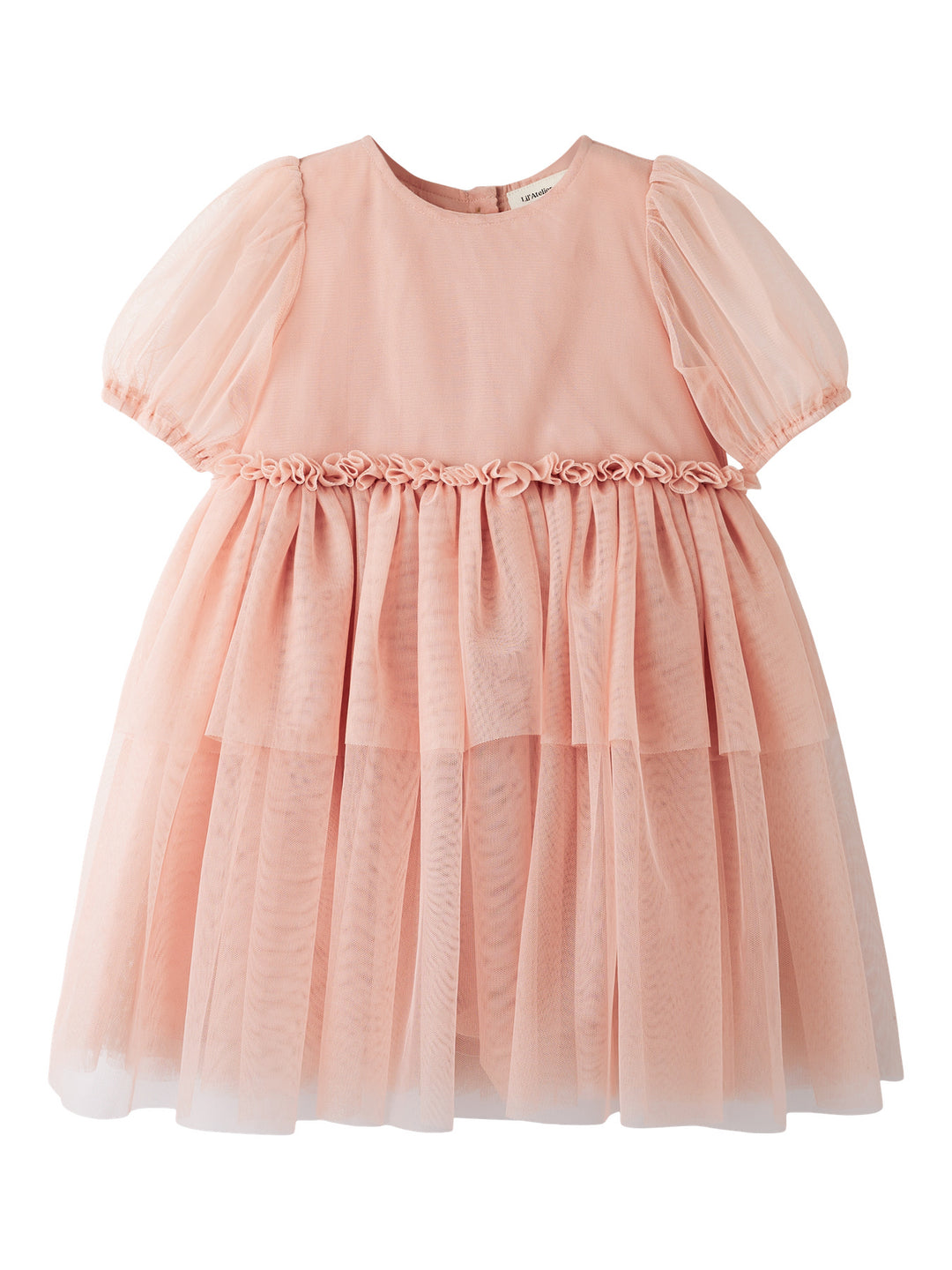 Lil' Atelier Mini LIBERTY SS TULLE DRESS - Misty Rose - Torgunns Barneklær AS