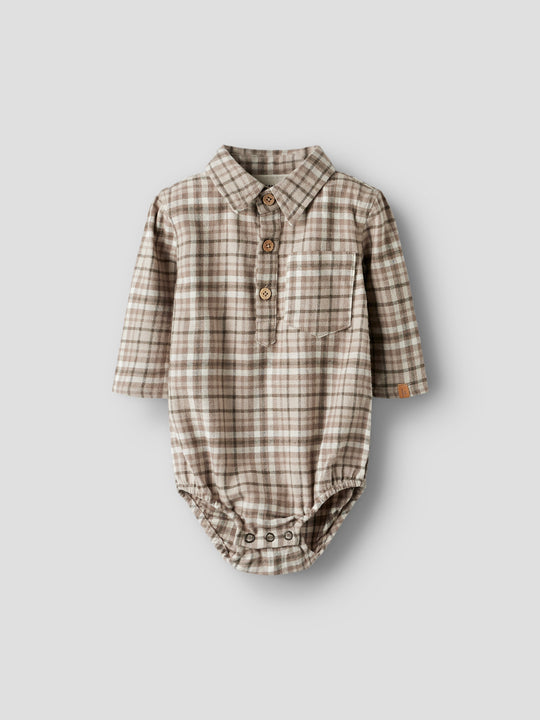 Lil' Atelier Baby REBEL LS BODY SHIRT - Sepia Tint