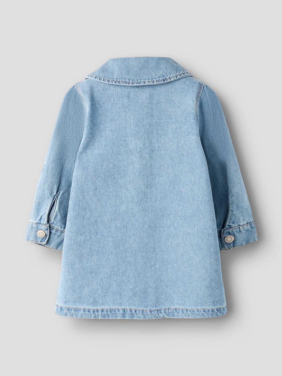 name it mini LILI EMB DENIM DRESS - Light Blue Denim - Torgunns Barneklær AS