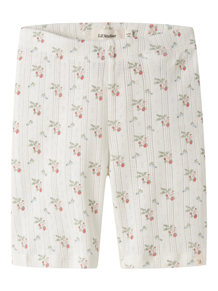 Lil Atelier Mini RACHELLO DUNA SLIM BIKER shorts - Coconut Milk | Strawberry