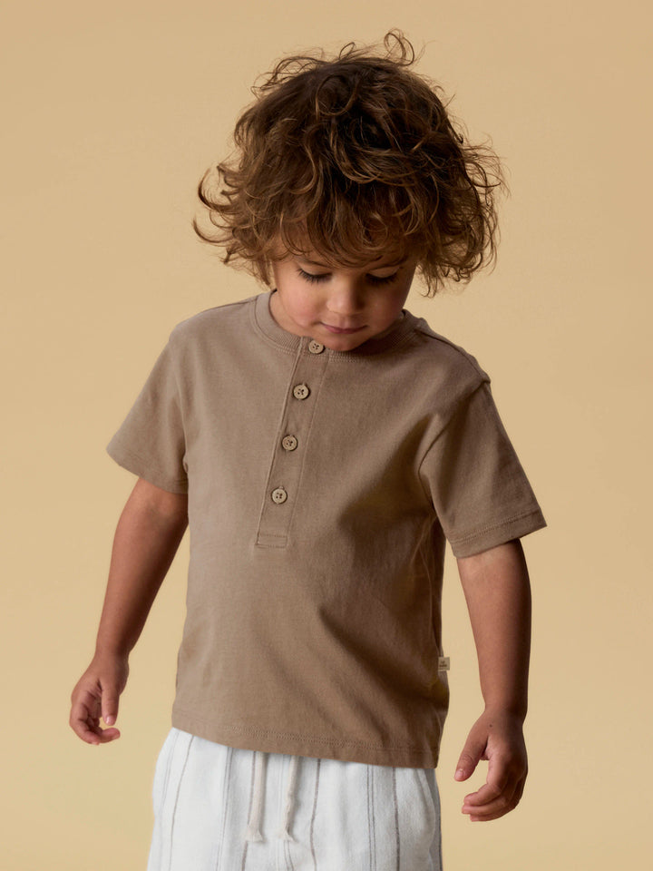 Lil Atelier Mini DOLAN LEN LOOSE topp - Coca Mocha