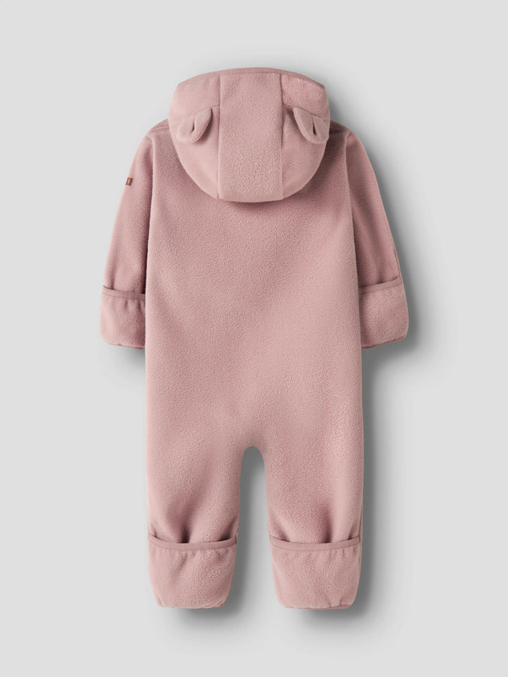 name it baby MEEKO FLEECE SUIT MELANGE NOOS - Woodrose