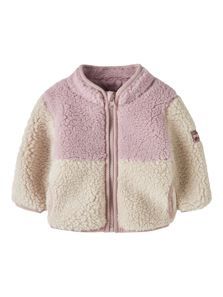 name it baby MACEY TEDDY JACKET BLOCK - Violet Ice