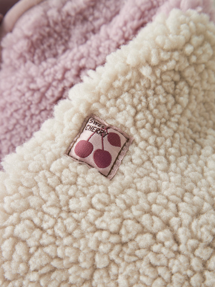 name it baby MACEY TEDDY JACKET BLOCK - Violet Ice