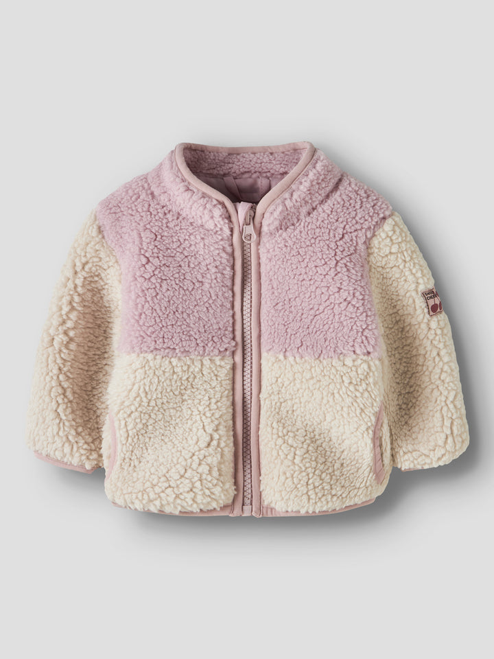 name it baby MACEY TEDDY JACKET BLOCK - Violet Ice