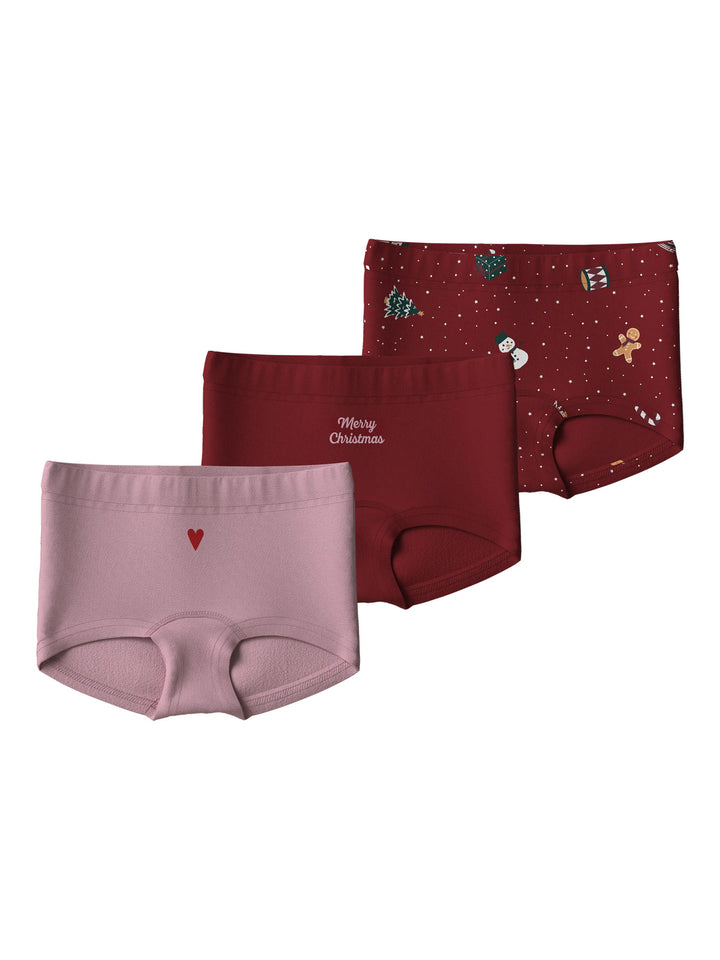 name it mini VISMAS 3pk Hipster - Red Dahlia / Pink Nectar