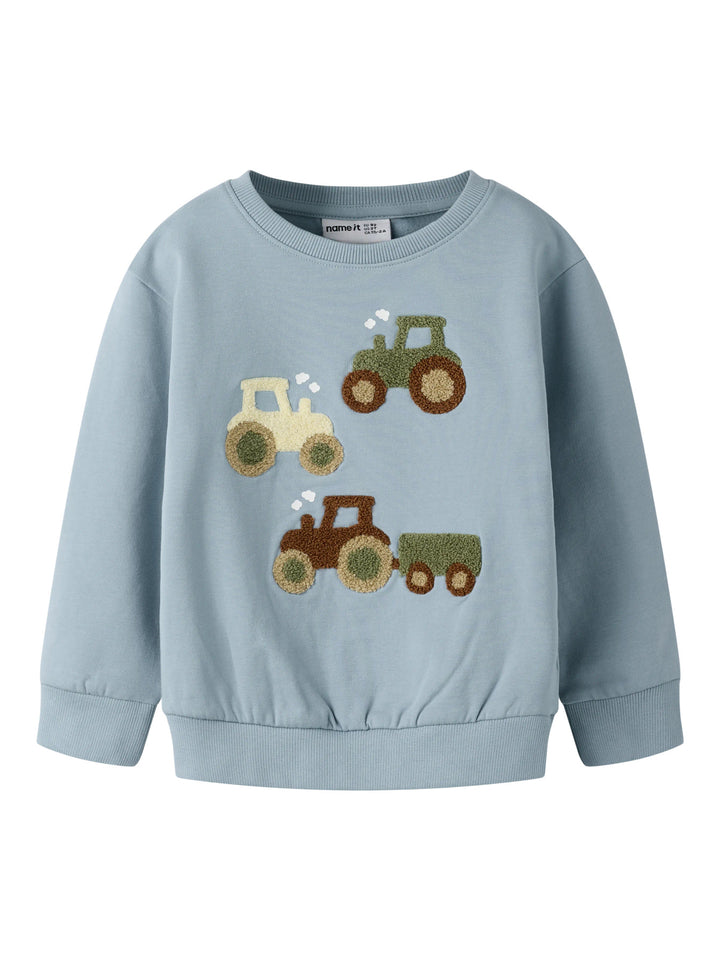 name it mini HALVOR TRAKTOR LS SWEAT - Blue Fog