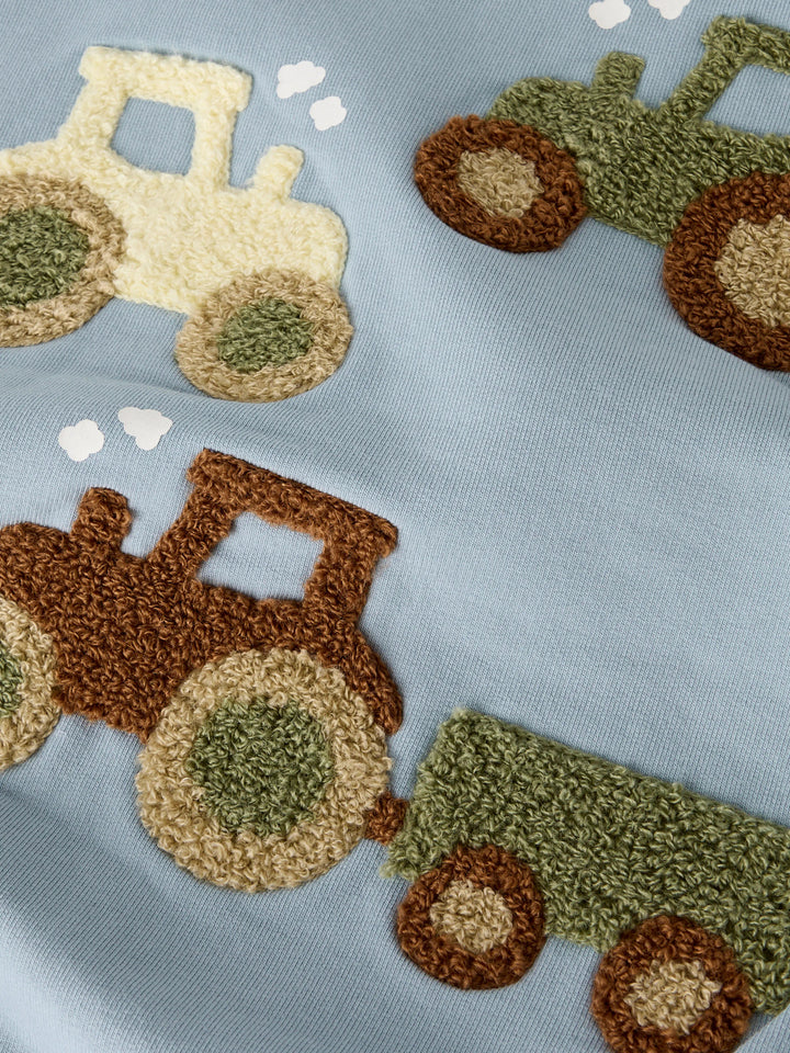 name it mini HALVOR TRAKTOR LS SWEAT - Blue Fog