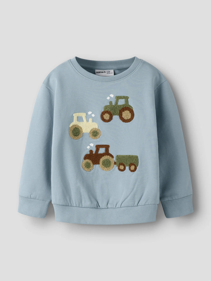 name it mini HALVOR TRAKTOR LS SWEAT - Blue Fog