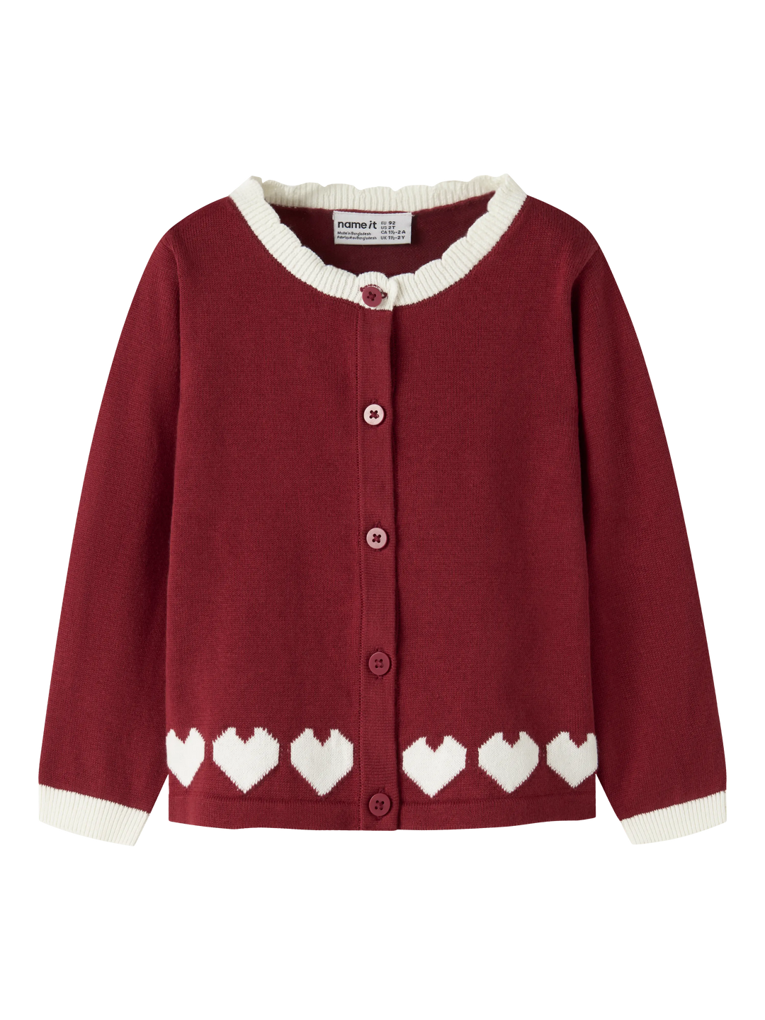 name it mini RALBOS strikkecardigan - Red Dahlia
