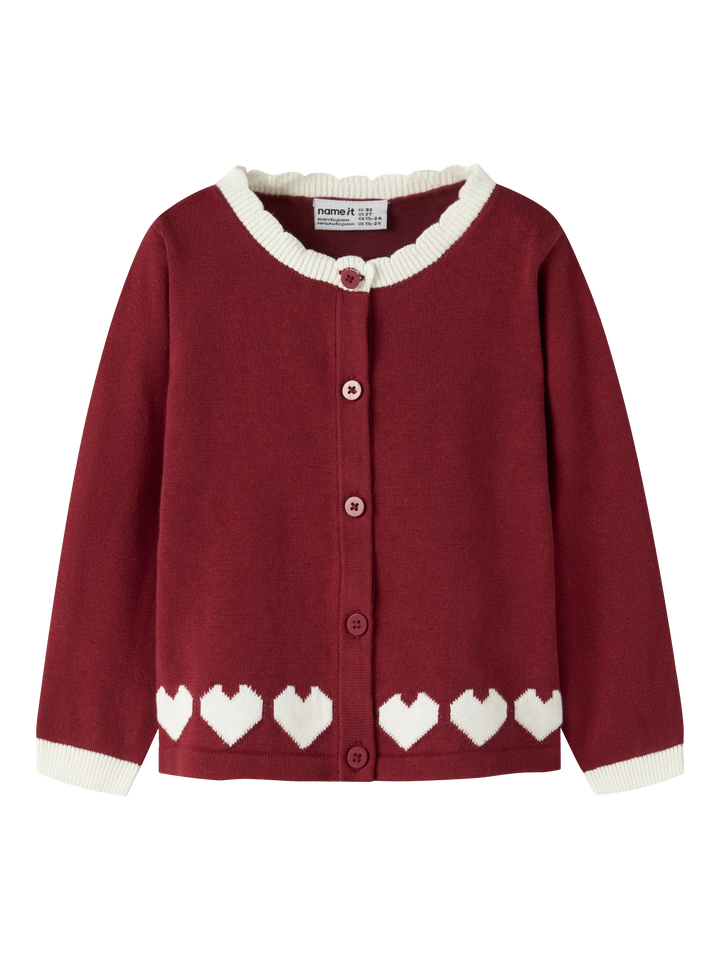 name it mini RALBOS strikkecardigan - Red Dahlia