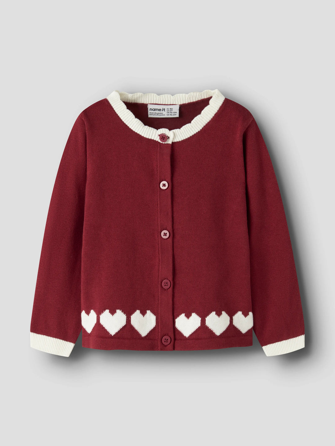 name it mini RALBOS strikkecardigan - Red Dahlia